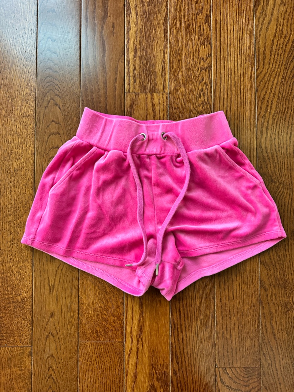 H&M Divided Bright Pink Velour Lounge Shorts